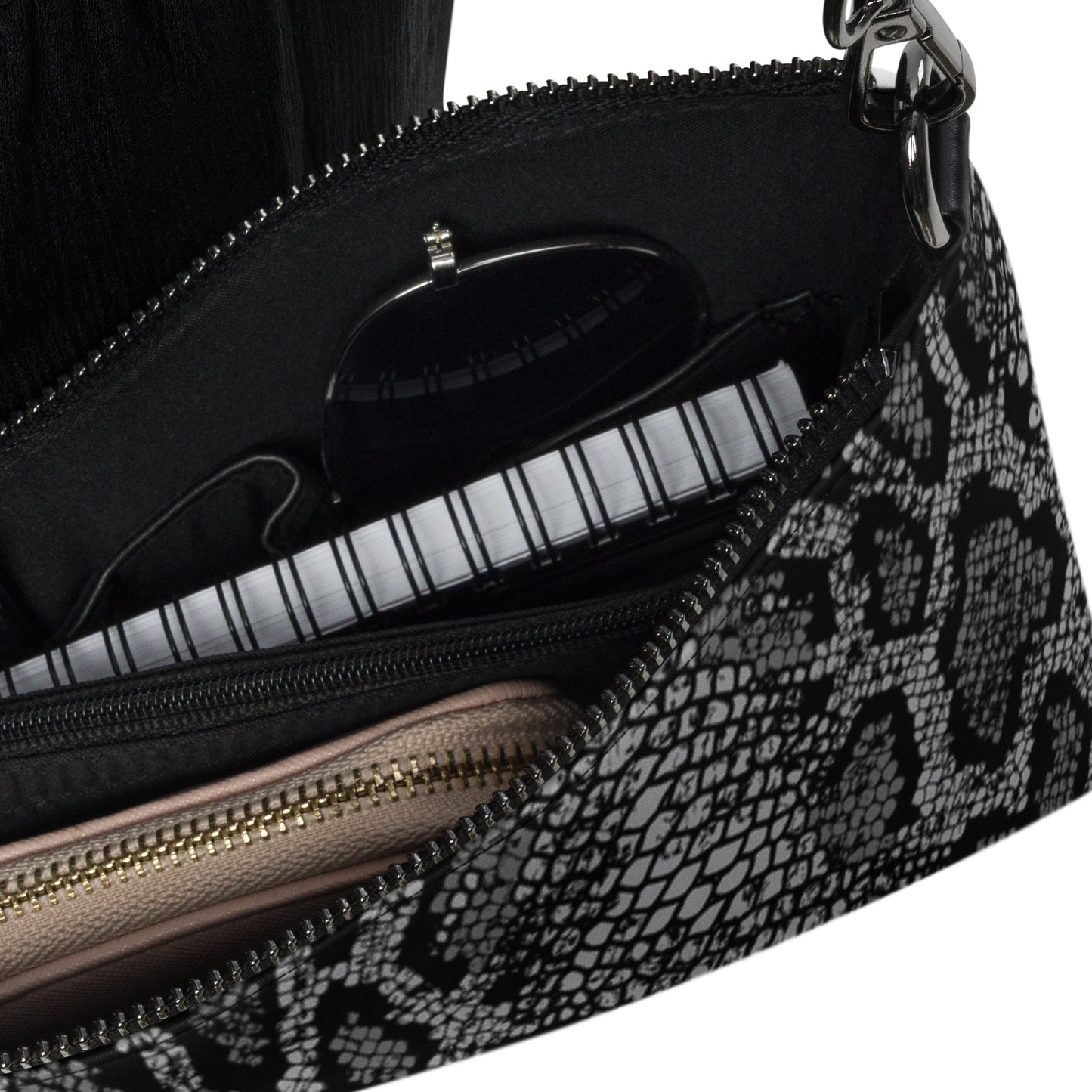 Women's Black Snakeskin Crossbody Purse