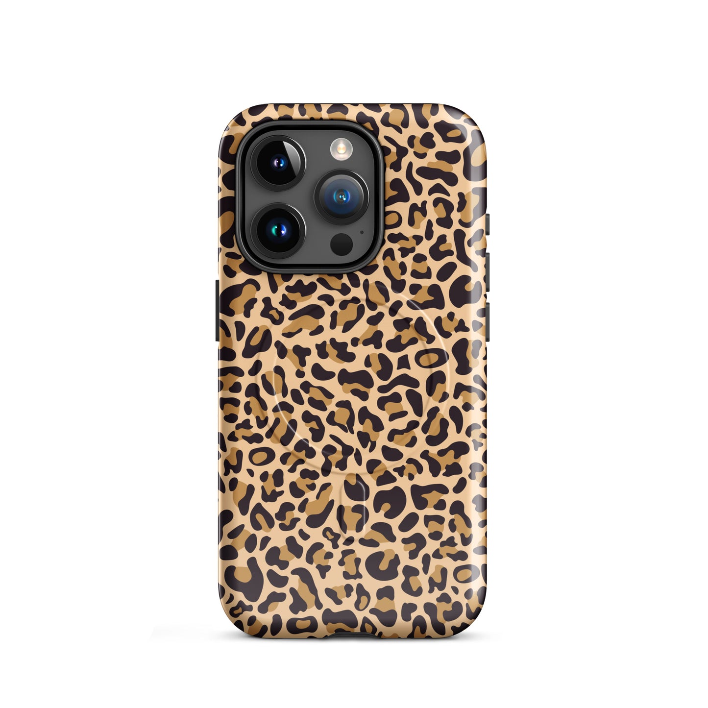 Cheetah Print iPhone Case with MagSafe Wireless Charging