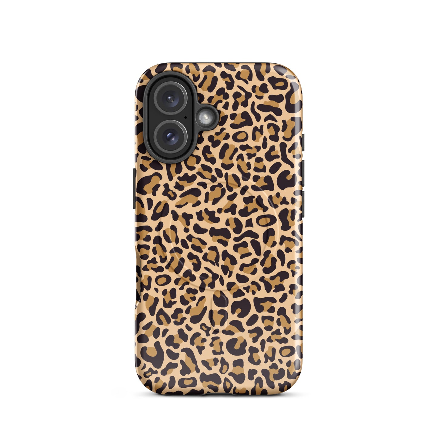 Cheetah Print iPhone Case with MagSafe Wireless Charging