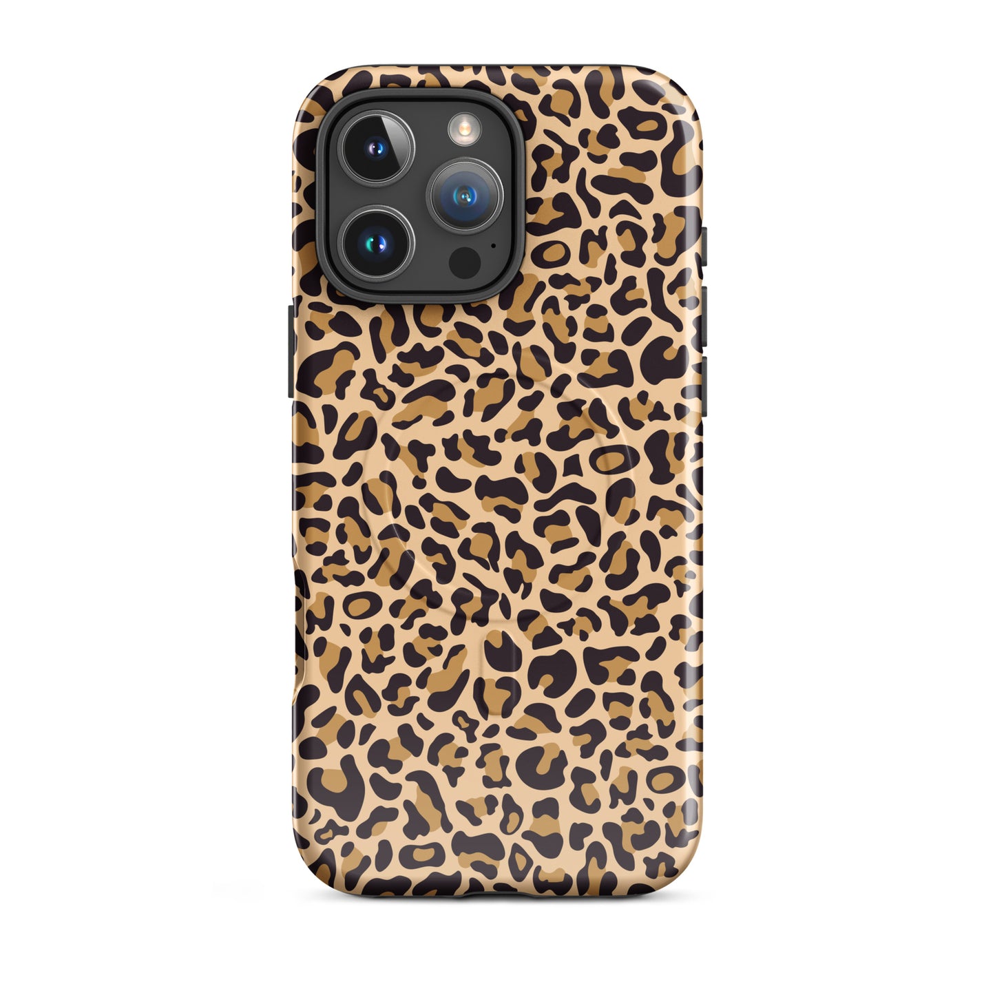 Cheetah Print iPhone Case with MagSafe Wireless Charging