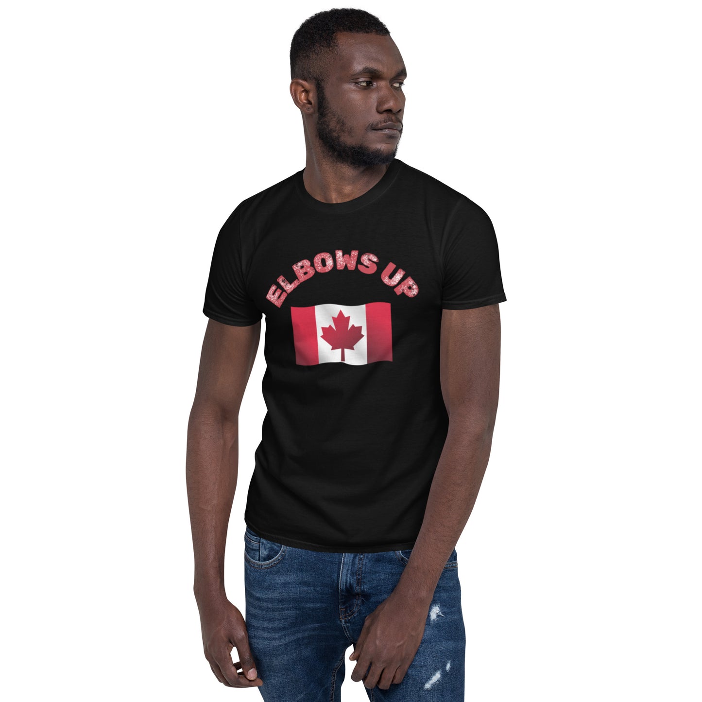 Elbows Up Canada Men's T-Shirt Red and Black