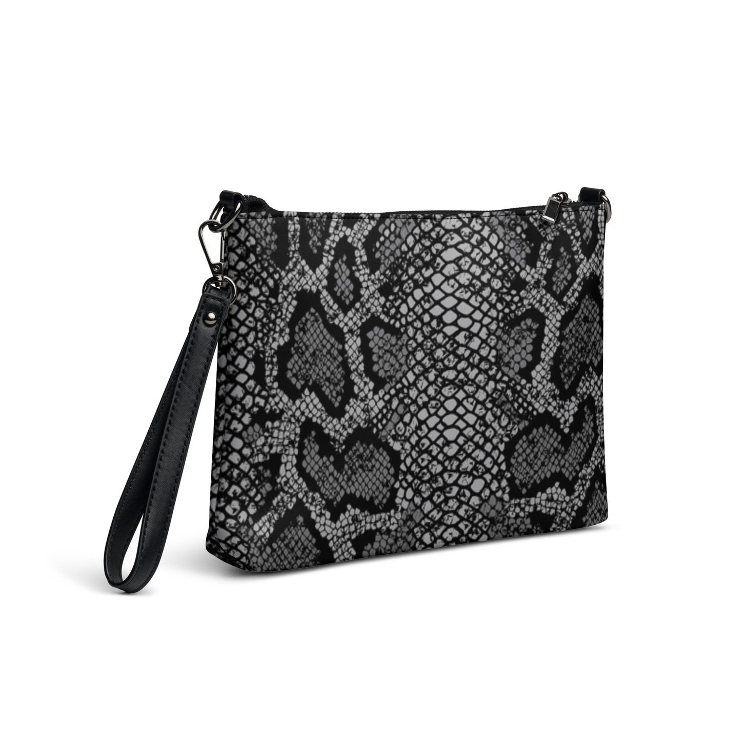 Women's Black Snakeskin Crossbody Purse