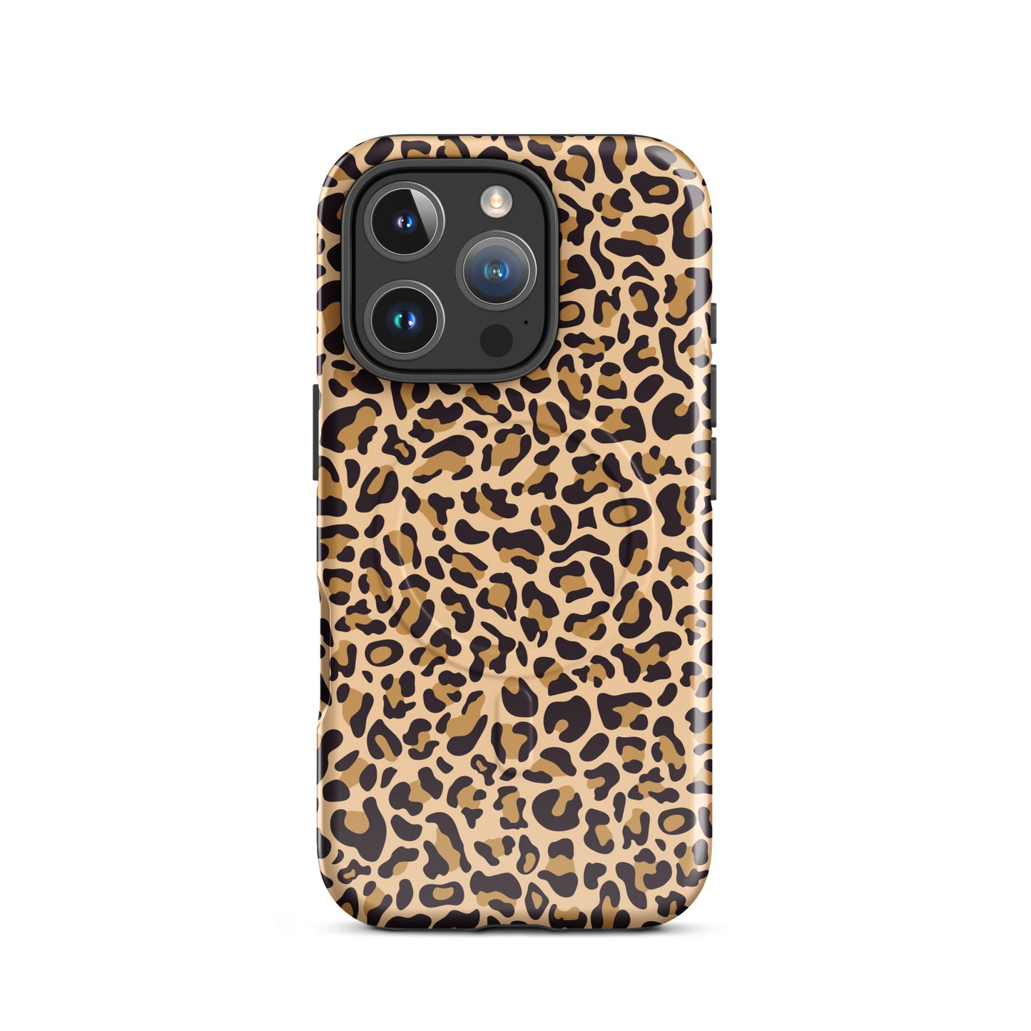 Cheetah Print iPhone Case with MagSafe Wireless Charging
