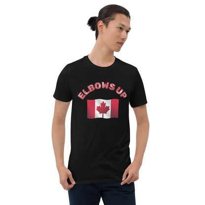 Elbows Up Canada Men's T-Shirt Red and Black
