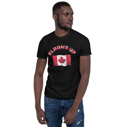 Elbows Up Canada Men's T-Shirt Red and Black